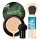 Mushroom Head Air Cushion CC Cream Foundation Face Makeup Set with Lightweight Non-greasy Loose Setting Powder, Full Coverage Liquid Foundation Lasting Moisturizing BB Cream for All Skin Types（2PCS）