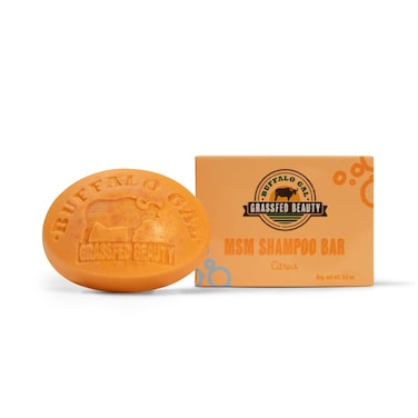 Grassfed Beauty MSM Shampoo Bar, Natural Shampoo Bar, pH Balanced and Non-Stripping Bar Shampoo, Suitable for All Hair Types, Citrus, 4 oz