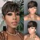Higlight Blonde Color Pixie Cut Straight Wig Human Hair 150% Density Glueless Wigs Short Hair 1b/27 Color Short Layered Pixie Human Hair Straight Wigs Wear And Go Full Machine Made(Higlight Blonde)
