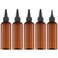 Tekson Hair Color Applicator Bottles, 5 Pack Refillable Squeeze Bottle, Empty Plastic Twist Top Cap Bottles (3.4 OZ, Amber)