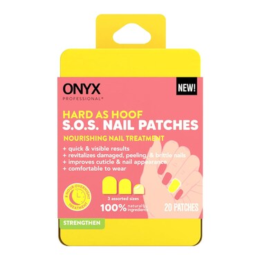 Onyx Professional Hard as Hoof S.O.S Nail Patches - Nail and Cuticle Strengthening Treatment Repair Patches, Nail Growth, Nail Repair, 20 Patches