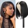 Mylene U Part Bob Wigs Human Hair For Black Women 8 inch Short Bob Straight Wig Brazilian 150% Density Clip in Half Wig Natural Color (8Inch, U-Part Bob)