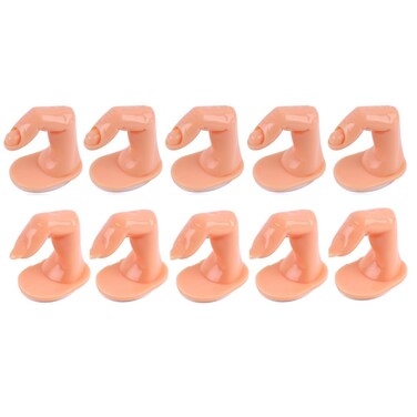 ARFUKA Practice Hand for Acrylic Nails Flexible Nail Practice Hands Training Kits Fake Manican Hands Plastic Fake Fingers for Nails Practice and DIY Nail Manicure Pack of 10