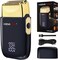 Foil Shaver for Men Barber, Double Electric Foil Trimmer, Professional Electric Razor, Close Shaver, Cordless Rechargeable with USB, Detachable Design, LED Display, Black Gold
