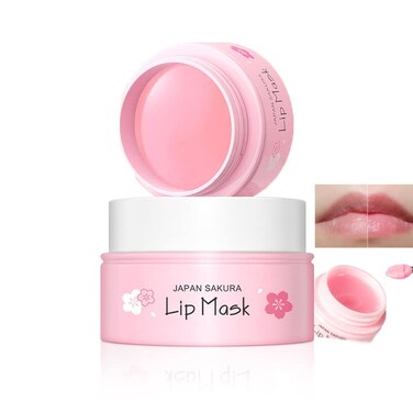 AKARY Sakura Lip Mask, Moisturizing &amp; Repairing Lips Lines Deeply, Night Sleep Lip Mask, Fall/Winter Lip Treatment