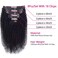 3C 4A Kinky Curly Clip in Hair Extensions Human Hair for Black Women - 8Pcs 18Clips Double Weft Brazilian Remy Human Hair Thick to Ends 120G/4.2oz Natural Black (22 inch)