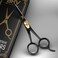 Razor Sharp Beard &amp; Mustache Scissors - 5" - High Carbon Stainless Steel - Facial Hair Trimming Shears - RIGHT HANDED, Black