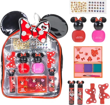 Disney Minnie Mouse - Townley Girl Cosmetic Makeup Gift Bag Set Includes Lip Gloss, Nail Polish &amp; Hair Accessories for Kids Girls, Ages 3+ Perfect for Parties, Sleepovers &amp; Makeovers