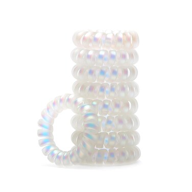 9pcs Matte spiral hair ties Phone Cord Hair Ties for Women and Girls,Coil Ponytail hair ties,Comfortable wear-resistant hair ring Waterproof hair tie (White)