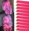 10PCS Pink 20 inch Colorful Party Highlights Hair Extensions Clip in Pink Hair Extensions Pink Straight Synthetic Hairpieces for Women Kids Girls Hair Accessories (Pink)
