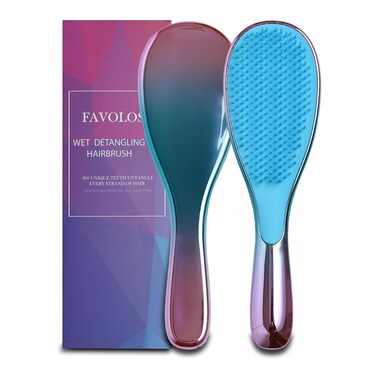 Ultimate Detangler Brush for Thick Hair, Curly, Straight &amp; Natural Hair. Pain-Free Dry and Wet Detangling Hair Brush for Women, Kids &amp; Toddlers with Flexible Bristles. Christmas Stocking Stuffer Gift.