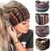 Wide Boho Headbands for Women Fashion Knotted Headband Yoga Workout African Head Wrap 4 Pack