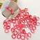 Cotton Fabric Hair Bands, 50pcs DIY Elastic Ponytail Holders For Girls Seamless No Damage Hair Ties for Thin Hairs (Pink)