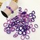 Cotton Fabric Hair Bands, 50pcs DIY Elastic Ponytail Holders For Girls Seamless No Damage Hair Ties for Thin Hairs (Purple)