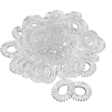 40 PCS Spiral Hair Accessories: No Crease Coil Ties, Phone Cord Elastics, Transparent Waterproof Spirals
