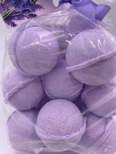 SpaPure TASSIE LAVENDER Bath Bombs - 14 Bath Fizzies made with Shea, Mango and Cocoa Butter, Ultra Moisturizing (12 Oz) Great for Dry Skin, All Skin Types (Tassie Lavender FBA)