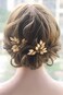Kercisbeauty Wedding Leaf Leaves Hair Pins for Bride Bridal Bridesmaids Hair Piece Rustic Wedding Prom Vintage Handmade Bobby Pins 2pcs (Gold)