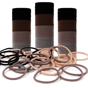 Brown Hair Ties for Thick 150 Count,4mm Elastic hair Bands, Ponytail Hair Ties No Damage Hair Ties for Women,Girls and Man