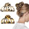 Shinowa Hair Clips, 2-Pack Bohemian Tortoise Shell Hair Claw Clips Strong Hold Big Hair Jaw Clips for Thick Hair, Hair Accessories for Women Girls, Leopard