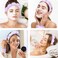 Spa Headbands for Washing Face Wristband Set Sponge Makeup Skincare Headband Wrist Towels Bubble Soft Terry Towel Cloth Hairband for Women Puffy Headwear Non Slip Thick Thin Hair Headwear (Lilac)
