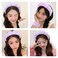 Spa Headbands for Washing Face Wristband Set Sponge Makeup Skincare Headband Wrist Towels Bubble Soft Terry Towel Cloth Hairband for Women Puffy Headwear Non Slip Thick Thin Hair Headwear (Lilac)