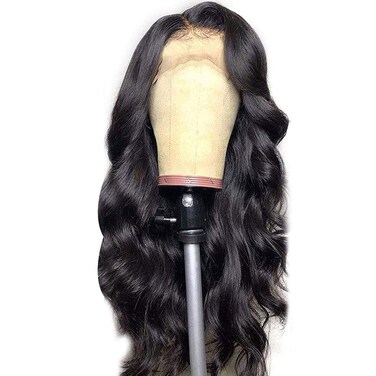 Newooh Long Wavy Wig African Ladies Curly Hair Wig Wavy Curls Wig Lace Front Wig for Women