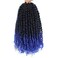 Blue Pretwisted Passion Twist Crochet Hair 14 Inch 8 Packs Pre-looped Ombre Blue Crochet Hair Water Wave Passion Twist Braiding Hair Extensions for Black Women