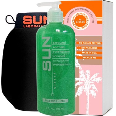 Exfoliating Gel and Mitt for Cleansing and Softening Skin - 1 8 fl. oz. Bottle
