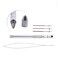 Hair Extension Tools 3 Different Size Knitting Hook Needles+ 1 Holder +1 Pulling Needle Loop Threader Aluminum Ventilating Holder and Needles Kit (Silver)