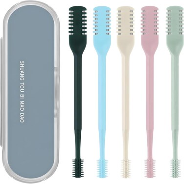 Nasal Hair Cutter - Nose Hair Plucker, Nose Hair Trimmer Clipper Cutter Safety Protected Razor Hair Removal Nose Hair Trimmer, Nasal Clippers (Double-Sided Multi-Color - 5 Pieces)