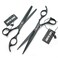 7.0 Inches Professional hair cutting thinning scissors set with razor (Black)