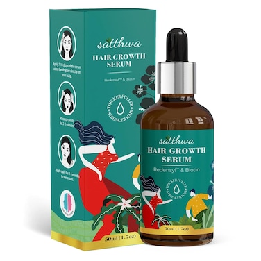 Satthwa Hair Growth Serum with Redensyl 3% &amp; Anagain 4% - Thicker &amp; Fuller For Hair Fall Control For Men &amp; Women, 50ml (1.7oz)