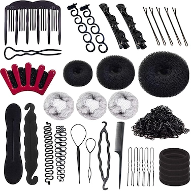 Hair Styling Set - DIY Braiding Accessories, Magic Fast Spiral Hair Braid Tool for Women and Girls (Black)