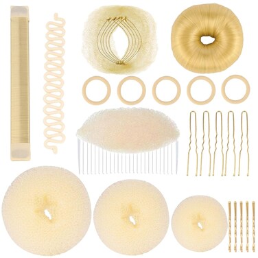 Blonde Hair Base Sponge Invisible Clip Comb Bump It Up Volume Tool Bun Donut Styling Insert Hair Extensions Accessories