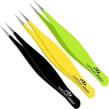 Super Sharp Pointed Tweezers Precision Best Splinter Tweezers Pointed Tip Thin Needle,Ingrown Hair Tweezers Kit,Ultra Plucking Fine Pointy Eyebrow Tweezers for Women Facial Hair Chin Removal Men Face