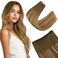 Easyouth Weft Hair Extensions Human Hair Balayage Sew in Hair Extensions Balayage Brown To Caramel Brown Mix Brown Weft Hair Extensions Bundles Double Weft 16 Inch 100G