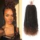 Goddess Locs Crochet Hair 6 Packs 20 Inch Straight Faux Locs Crochet Hair for Black Women, Crochet Pre-Looped Curly Hair Soft Faux Locs Synthetic Braiding Hair Extensions (20 Inch, 6 Packs, 1B-30#)