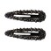 Sparkly Czech Crystal Snap Clips 3.15" Black Stone Metal Hair Clips long Hair Barrettes Hair Pins Hair Slide Stylish for Women Girl,2 Pack (Black)