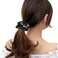 12 Pcs Shiny Soccer Hair Scrunchies Cheer Soccer Uniforms Scrunchie School Performance/Sports/Practice/Party/Gymnastics Scrunchie Ponytail Holder Wrist for Girls Cosplay Show (Black)