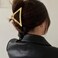 2 Pack Triangle Metal Claw Hair Clips - No Slip Stylish Clamps with Teeth for Thick Hair Updos, Bath, Spa, Makeup (Gold)