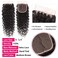 Brazilian Water Wave Bundles with Closure (12 14 16+10) 100% Unprocessed Nutural Wave 3 Bundles with Closure 4x4 Free Part Wet and Wavy Curly Wave Hair Extensions