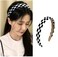 Checkerboard Headbands Black and White Headbands Checkered Padded Headband for Women Girls Christmas Party Hair Accessories