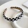 Checkerboard Headbands Black and White Headbands Checkered Padded Headband for Women Girls Christmas Party Hair Accessories