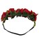 Red Rose Flower Crown Fake Flower Crowns Headbands For Women Girl Rose Floral Head Piece Hair Crown Pet Headband Flower Wreath