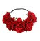 Red Rose Flower Crown Fake Flower Crowns Headbands For Women Girl Rose Floral Head Piece Hair Crown Pet Headband Flower Wreath