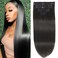 Clip in Hair Extensions Real Human Hair Clip ins Remy Human Hair Black Women Invisible Natural Straight Seamless Clip on Hair Extensions 8pcs Double Weft #1B 20 Inch 80g