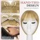 FELENDY Hair Toppers For Women, Ash Blonde Bangs Hair Clip 360&deg; 3d Cover, Fake Bangs Clip in Fringe Hair Extensions with 3 Secure Clips Wipsy Bang