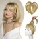 FELENDY Hair Toppers For Women, Ash Blonde Bangs Hair Clip 360&deg; 3d Cover, Fake Bangs Clip in Fringe Hair Extensions with 3 Secure Clips Wipsy Bang