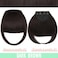FELENDY Clip in Bangs Dark Brown Fake Bangs Natural Thick Front Full Bang Fringe with Temples Straight Across Bangs Hair Clip for Women French Bangs