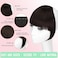 FELENDY Clip in Bangs Dark Brown Fake Bangs Natural Thick Front Full Bang Fringe with Temples Straight Across Bangs Hair Clip for Women French Bangs